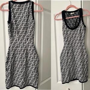 Fendi Short sheath dress with a round neckline .